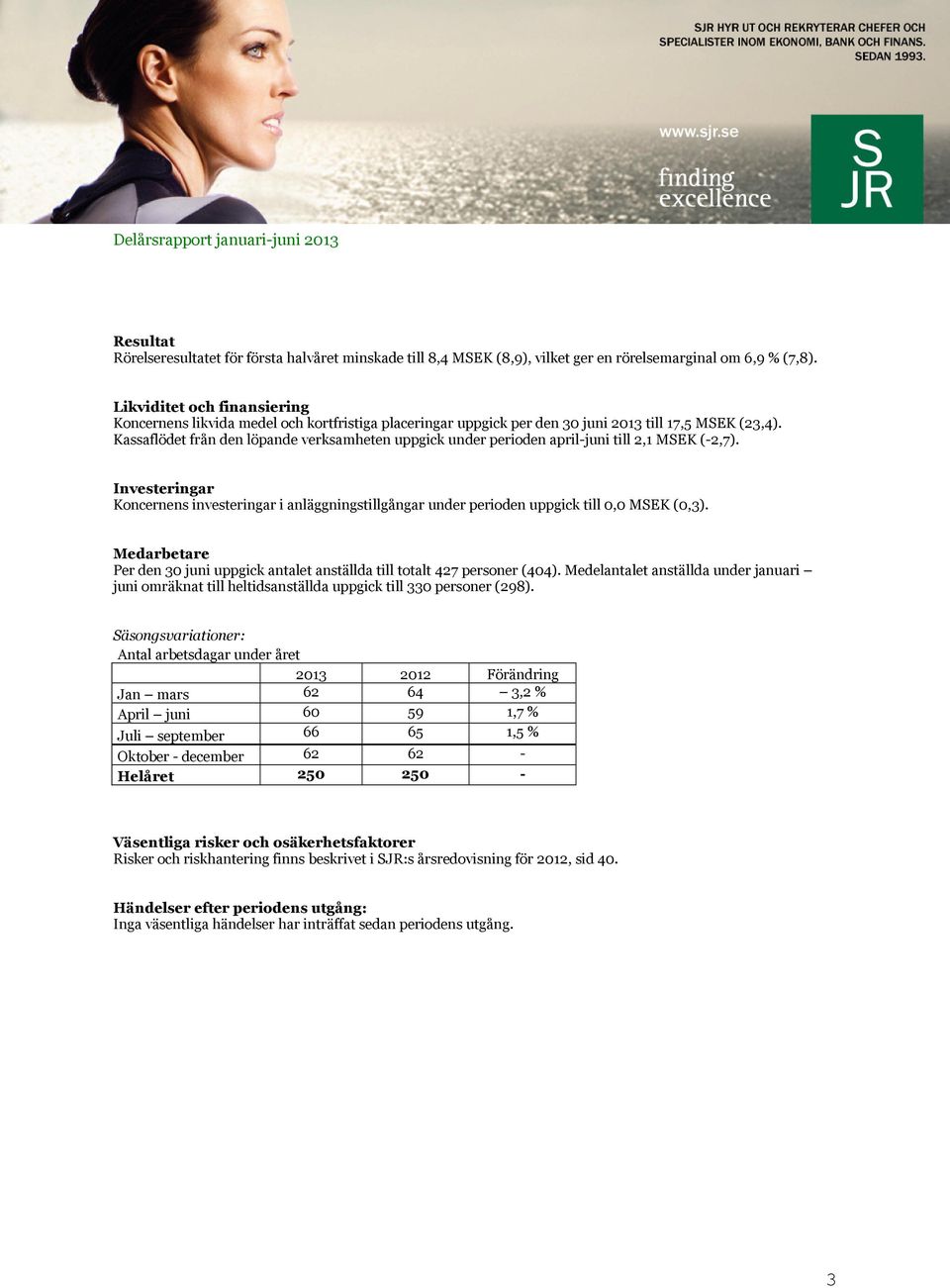 Kassaflödet från den löpande verksamheten uppgick under perioden april-juni till 2,1 MSEK (-2,7).