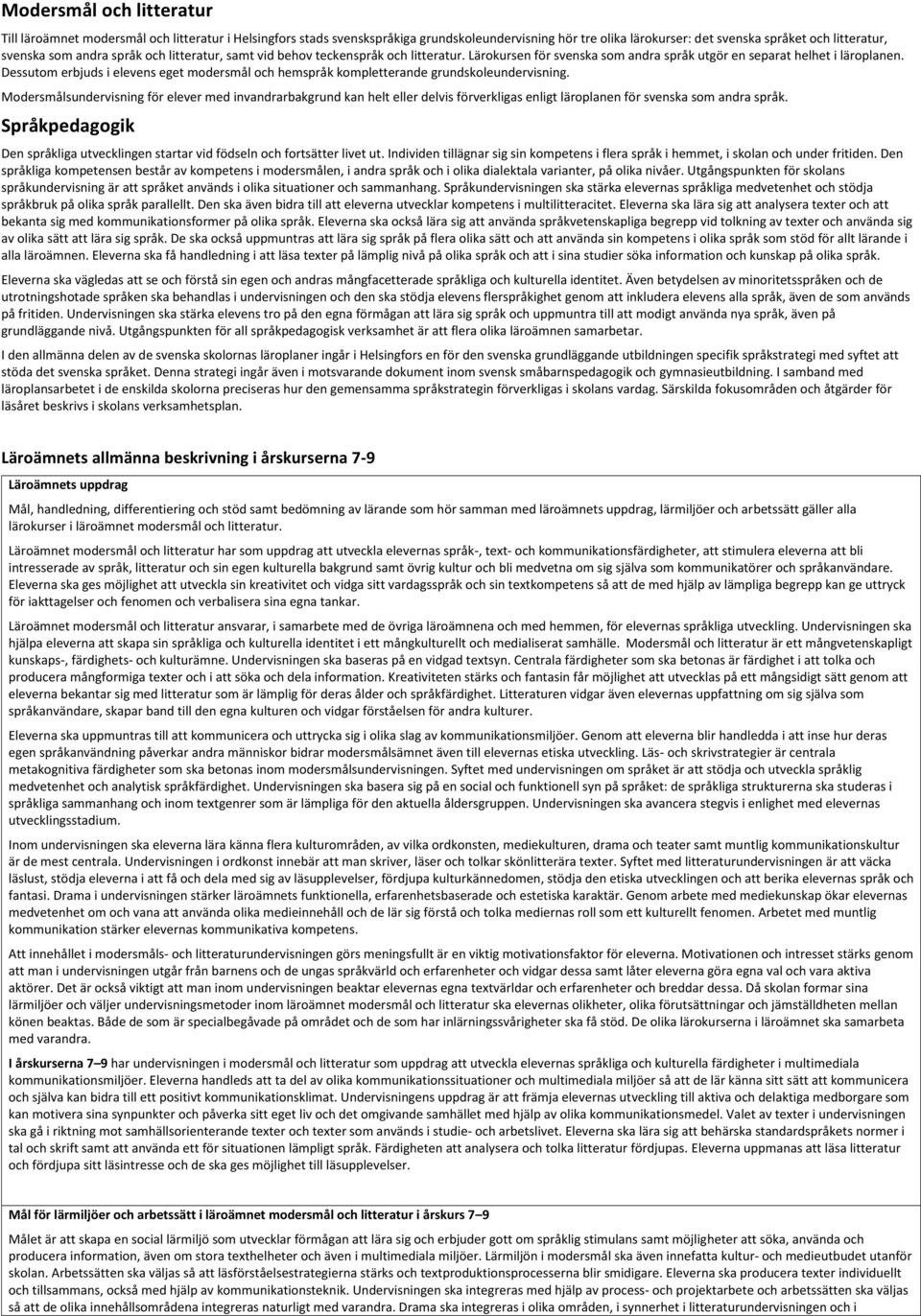 Dessutom erbjuds i elevens eget modersmål och hemspråk kompletterande grundskoleundervisning.