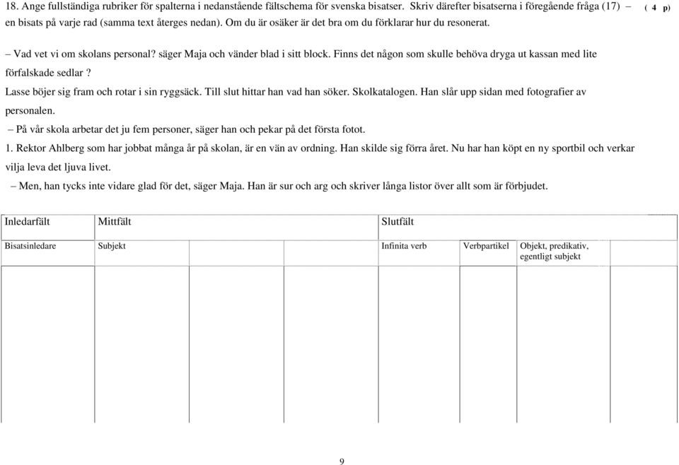 Finns det någon som skulle behöva dryga ut kassan med lite förfalskade sedlar? Lasse böjer sig fram och rotar i sin ryggsäck. Till slut hittar han vad han söker. Skolkatalogen.