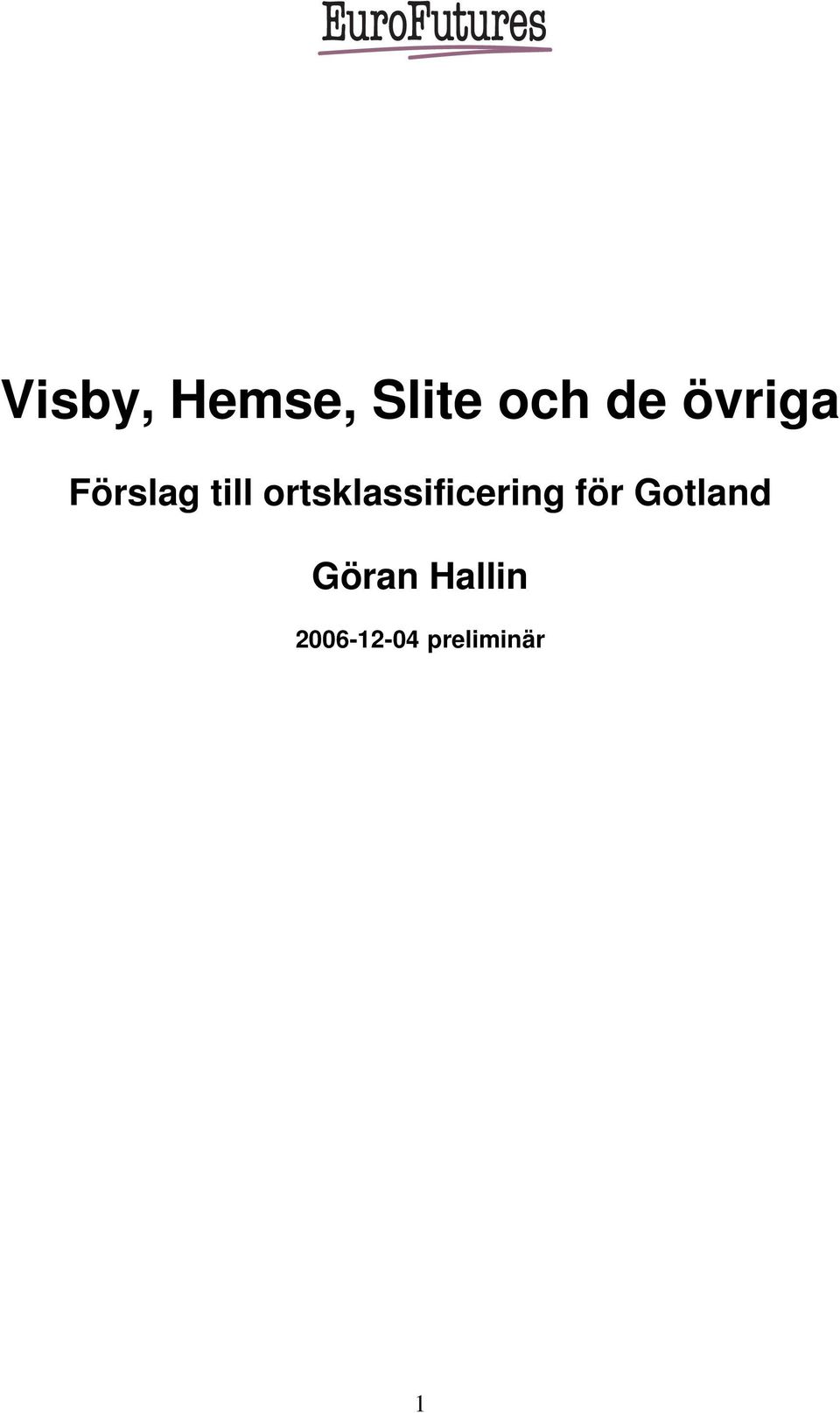 ortsklassificering för