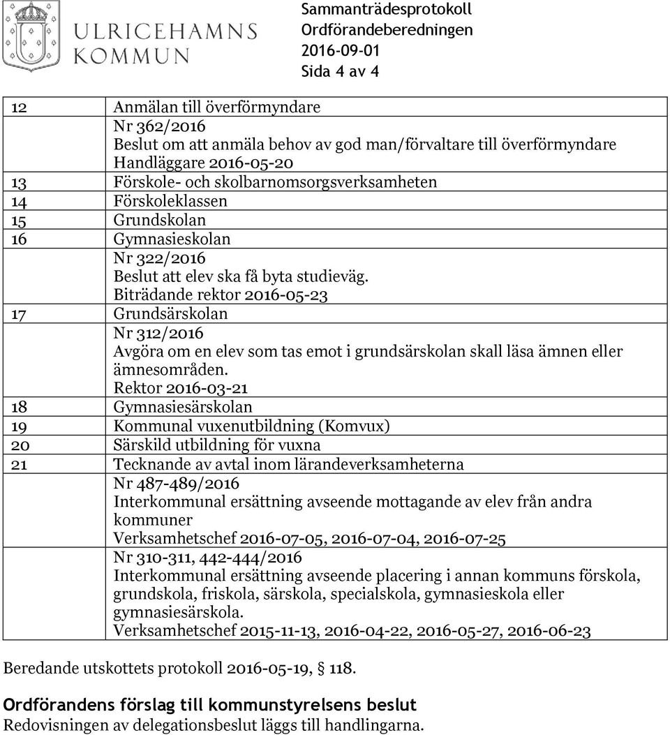 Biträdande rektor 2016-05-23 17 Grundsärskolan Nr 312/2016 Avgöra om en elev som tas emot i grundsärskolan skall läsa ämnen eller ämnesområden.