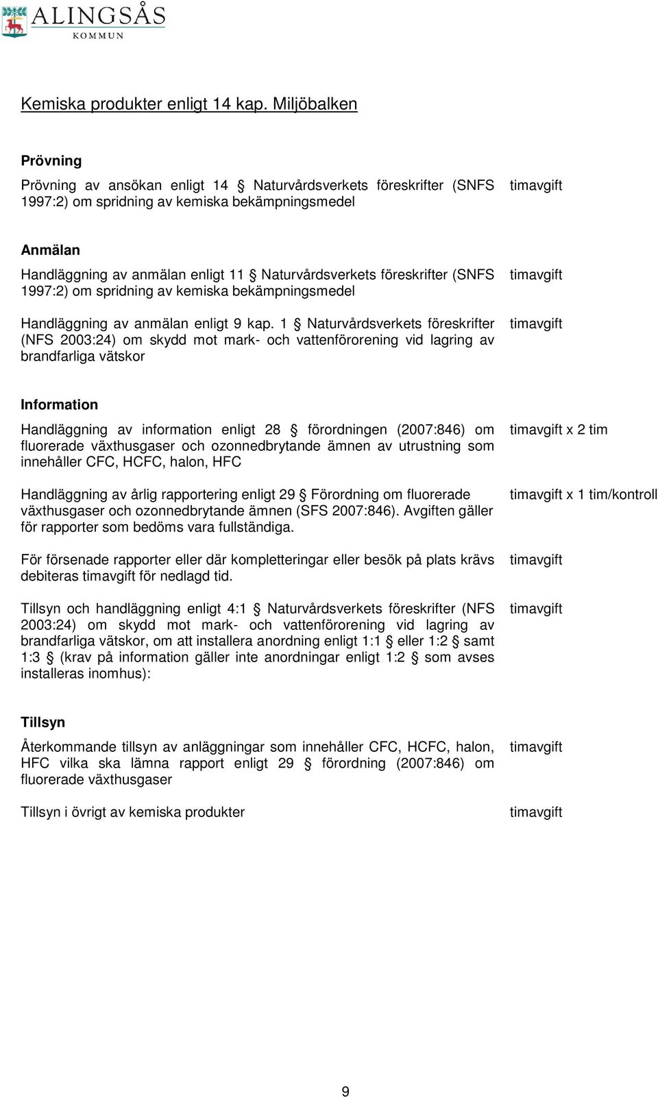 Naturvårdsverkets föreskrifter (SNFS 1997:2) om spridning av kemiska bekämpningsmedel Handläggning av anmälan enligt 9 kap.