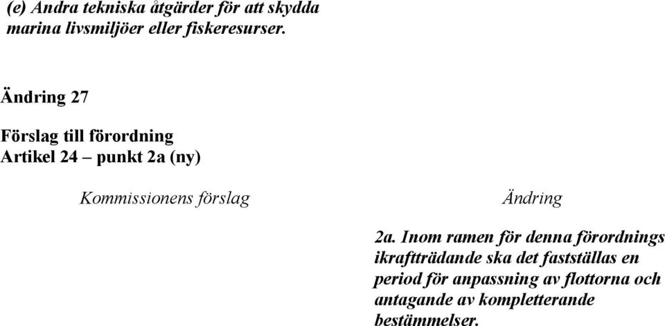 Inom ramen för denna förordnings ikraftträdande ska det