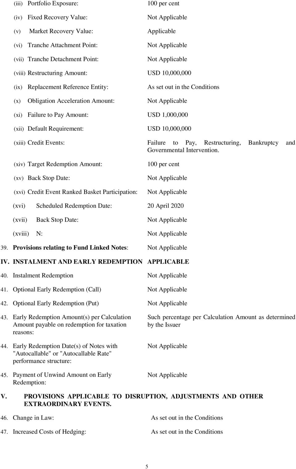 (xiii) Credit Events: Failure to Pay, Restructuring, Bankruptcy and Governmental Intervention.