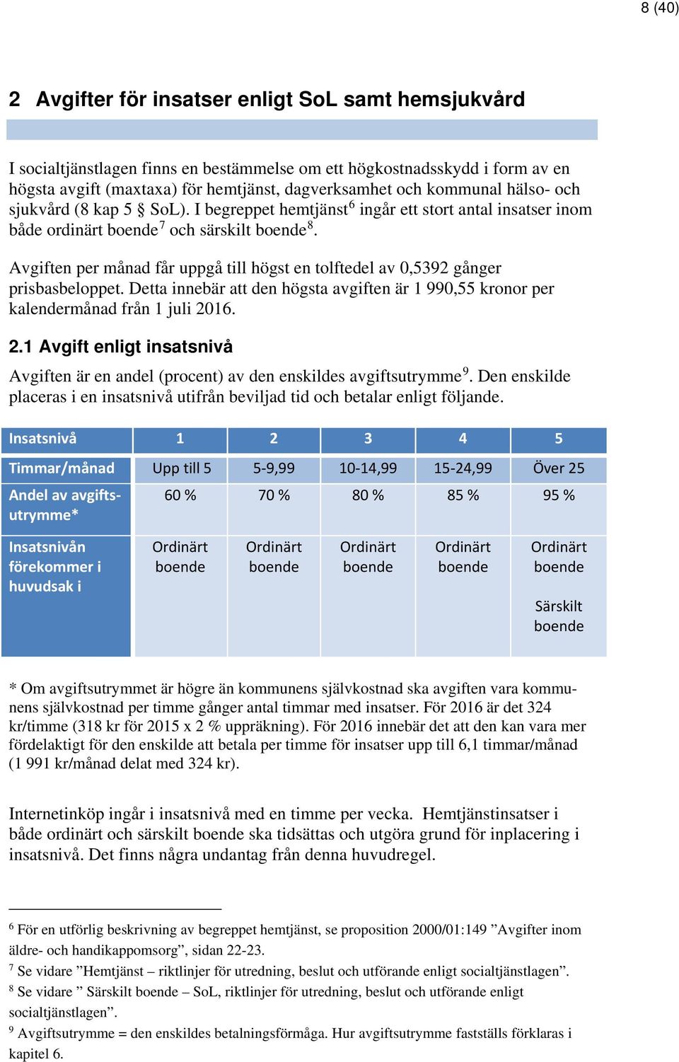 Avgiften per månad får uppgå till högst en tolftedel av 0,5392 gånger prisbasbeloppet. Detta innebär att den högsta avgiften är 1 990,55 kronor per kalendermånad från 1 juli 20