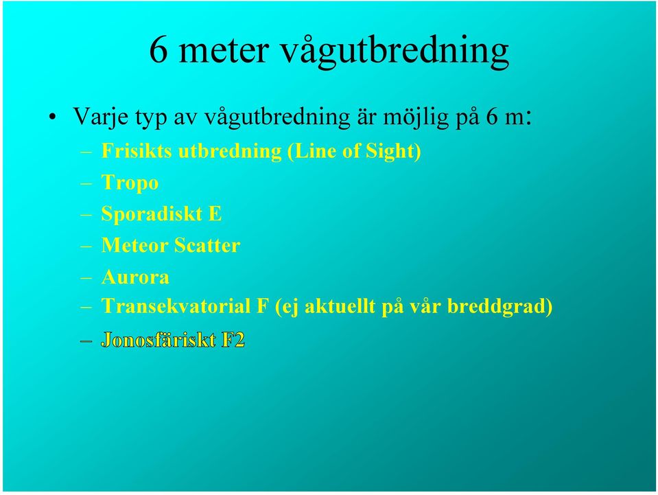 Tropo Sporadiskt E Meteor Scatter Aurora