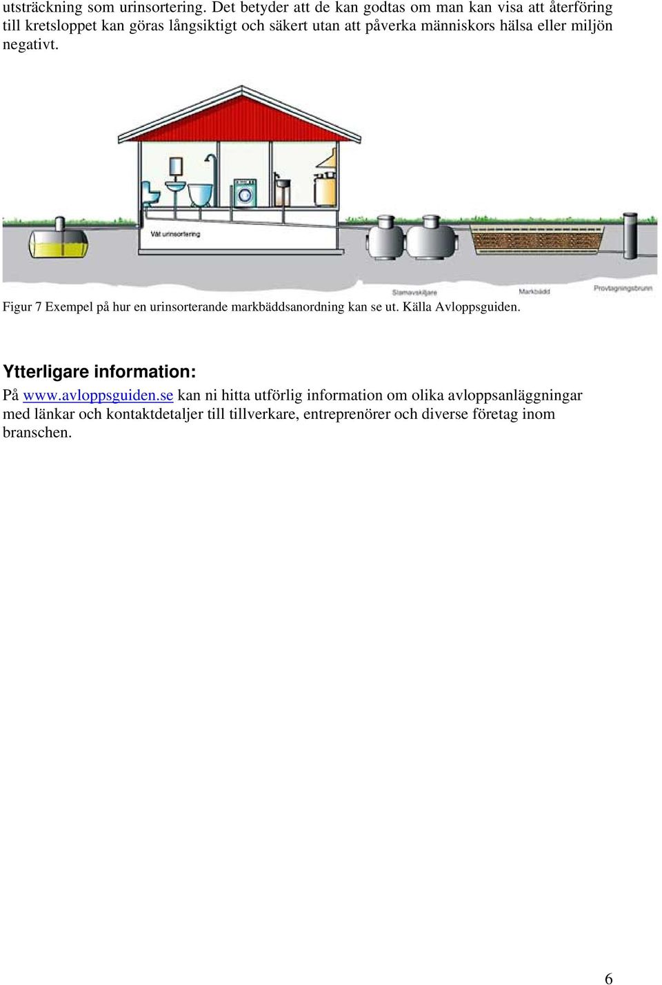 påverka människors hälsa eller miljön negativt. Figur 7 Exempel på hur en urinsorterande markbäddsanordning kan se ut.