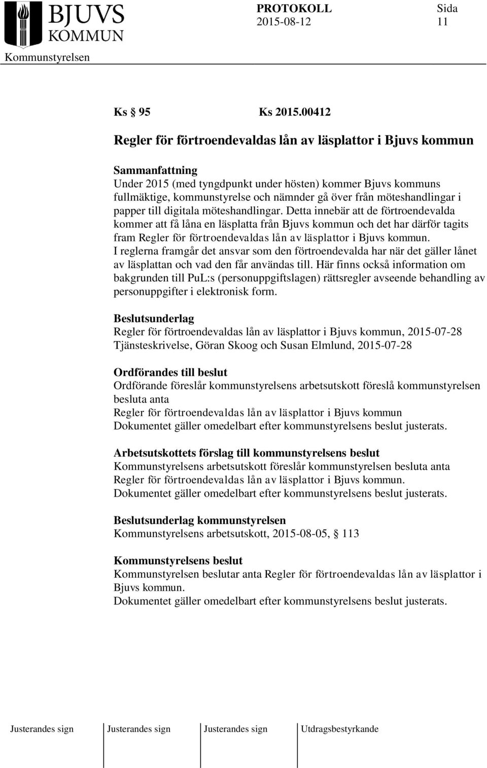 möteshandlingar i papper till digitala möteshandlingar.