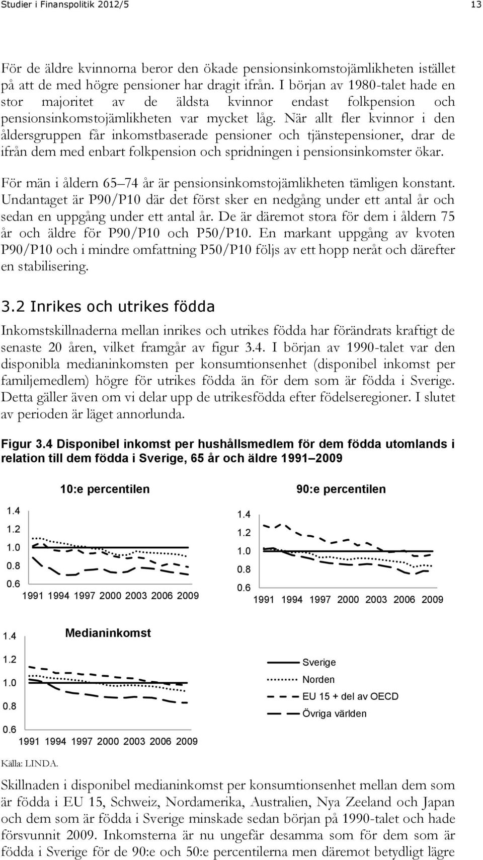 När allt fler kvinnor i den åldersgruppen får inkomstbaserade pensioner och tjänstepensioner, drar de ifrån dem med enbart folkpension och spridningen i pensionsinkomster ökar.