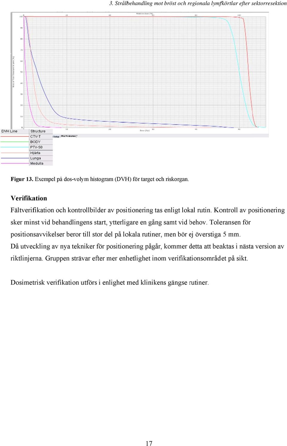 Kontroll av positionering sker minst vid behandlingens start, s ytterligare en gångg samt vid behov.