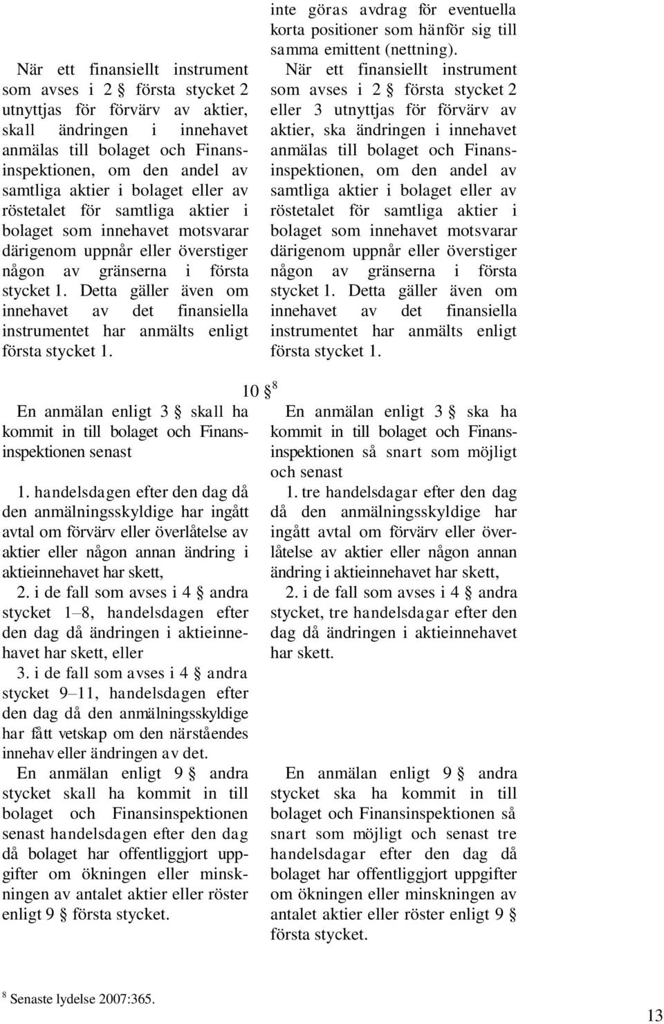 Detta gäller även om innehavet av det finansiella instrumentet har anmälts enligt första stycket 1. inte göras avdrag för eventuella korta positioner som hänför sig till samma emittent (nettning).