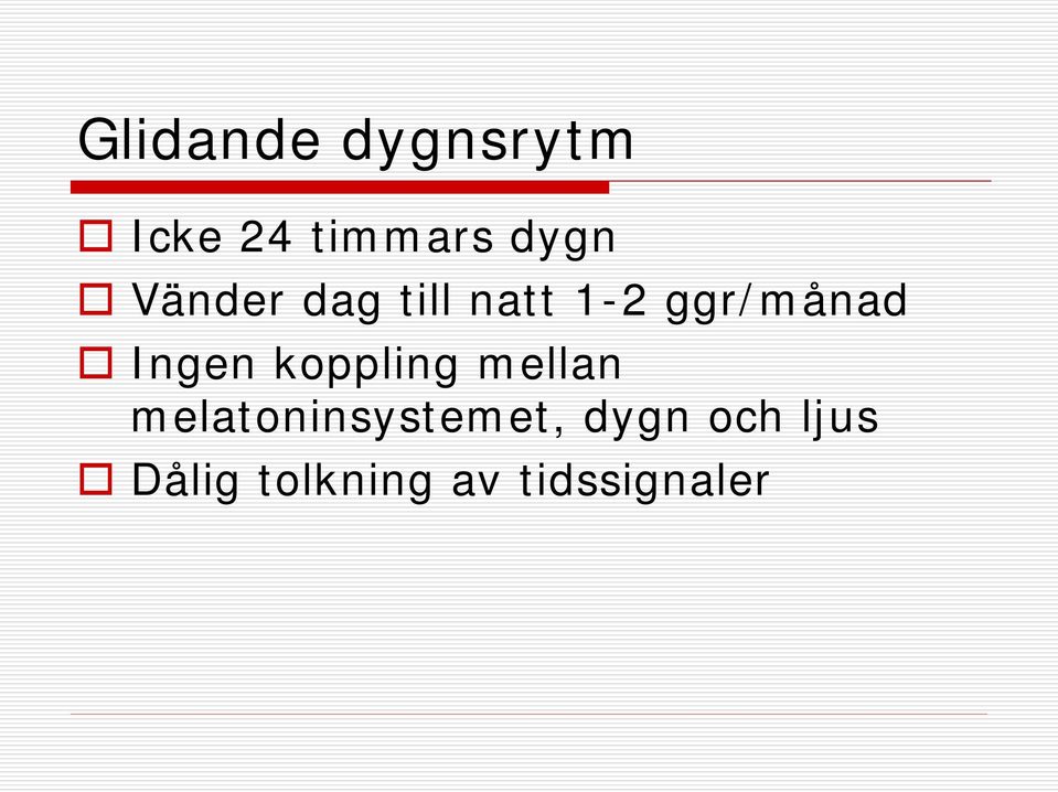 Ingen koppling mellan