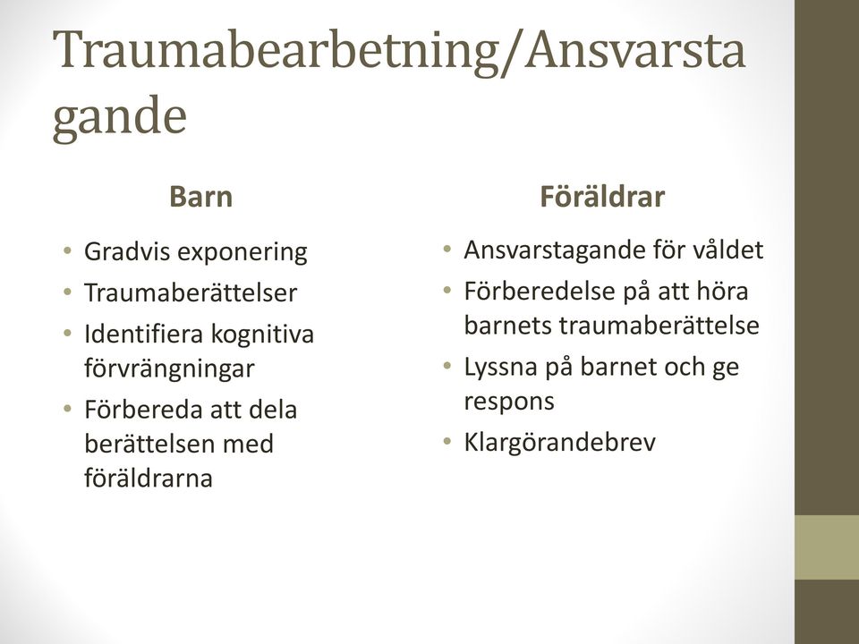 berättelsen med föräldrarna Föräldrar Ansvarstagande för våldet