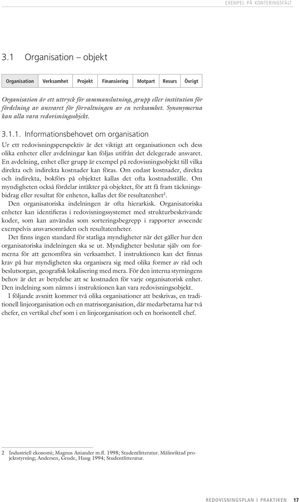 förvaltningen av en verksamhet. Synonymerna kan alla vara redovisningsobjekt. 3.1.
