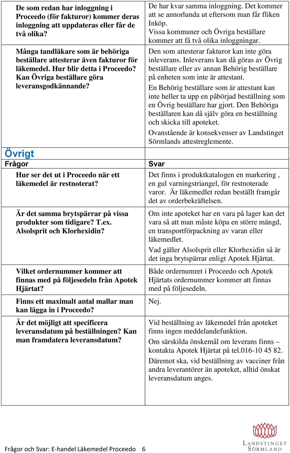 T.ex. Alsolsprit och Klorhexidin? Vilket ordernummer kommer att finnas med på följesedeln från Apotek Hjärtat? Finns ett maximalt antal mallar man kan lägga in i Proceedo?