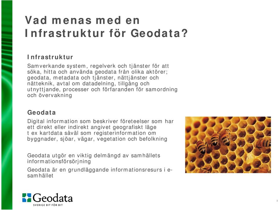nätteknik, avtal om datadelning, tillgång och utnyttjande, processer och förfaranden för samordning och övervakning Geodata Digital information som beskriver