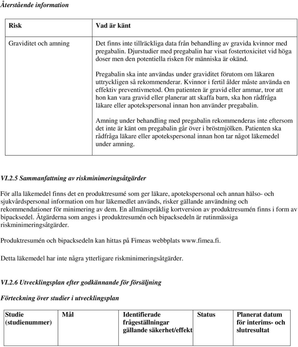 Pregabalin ska inte användas under graviditet förutom om läkaren uttryckligen så rekommenderar. Kvinnor i fertil ålder måste använda en effektiv preventivmetod.