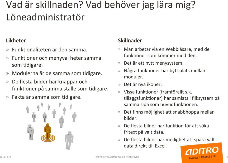 » Det är ett nytt menysystem.» Några funktioner har bytt plats mellan moduler.» Det är nya ikoner.» Vissa funktioner (framförallt s.k. tilläggsfunktioner) har samlats i fliksystem på samma sida som huvudfunktionen.