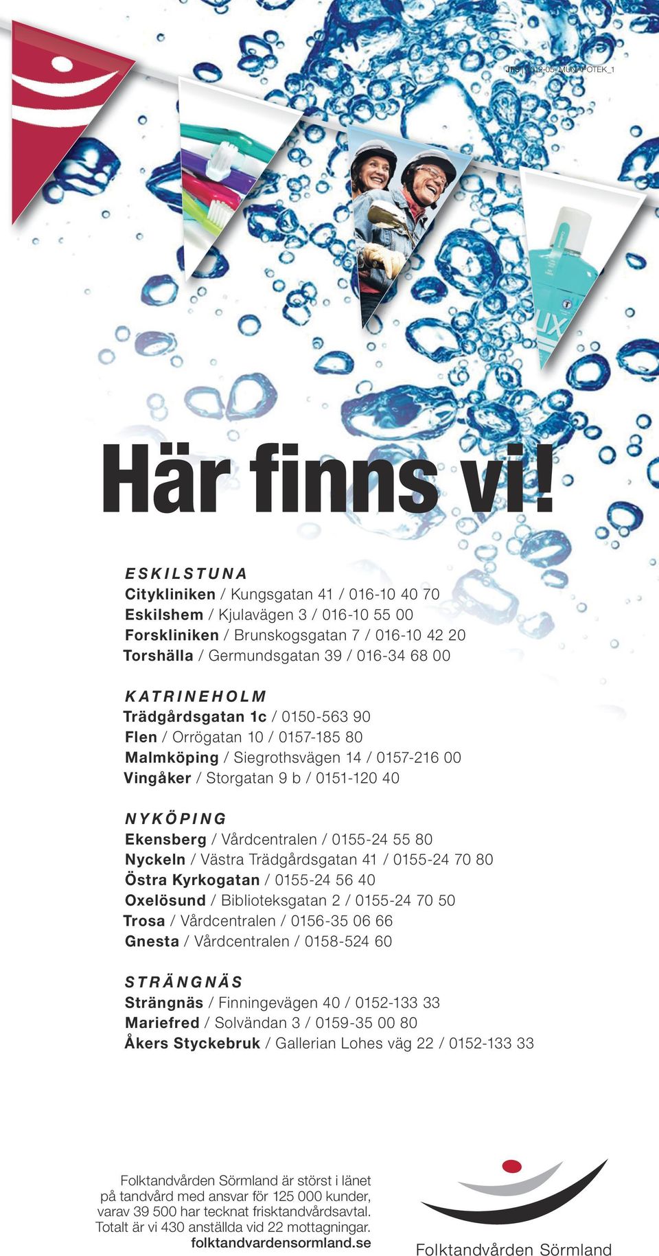 H O L M Trädgårdsgatan 1c / 0150-563 90 Flen / Orrögatan 10 / 0157-185 80 Malmköping / Siegrothsvägen 14 / 0157-216 00 Vingåker / Storgatan 9 b / 0151-120 40 NYKÖPING Ekensberg / Vårdcentralen /