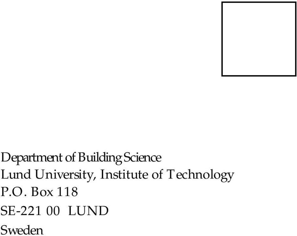 Institute of Technology P.O.