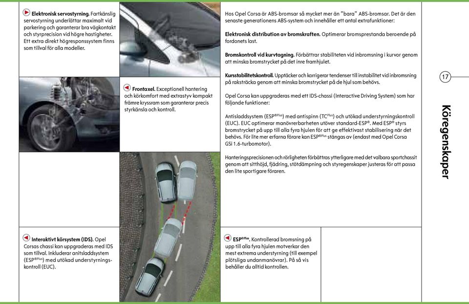 Det är den senaste generationens ABS-system och innehåller ett antal extrafunktioner: Elektronisk distribution av bromskraften. Optimerar bromsprestanda beroende på fordonets last.