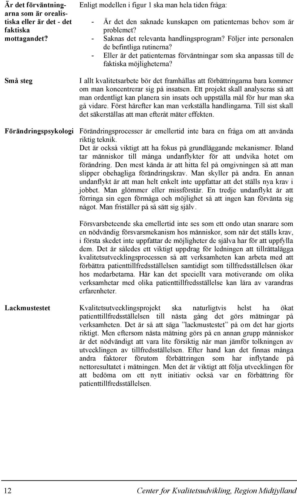 Följer inte personalen de befintliga rutinerna? - Eller är det patienternas förväntningar som ska anpassas till de faktiska möjligheterna?