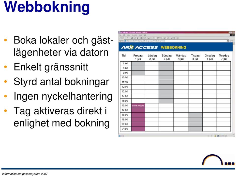 gränssnitt Styrd antal bokningar Ingen