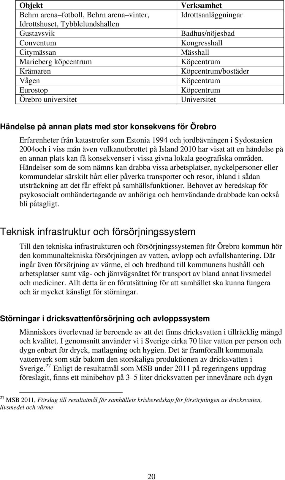 katastrofer som Estonia 1994 och jordbävningen i Sydostasien 2004och i viss mån även vulkanutbrottet på Island 2010 har visat att en händelse på en annan plats kan få konsekvenser i vissa givna