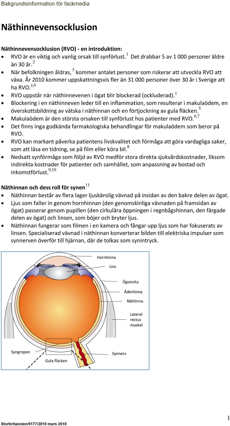 2,4 RVO uppstår när näthinnevenen i ögat blir blockerad (ockluderad).