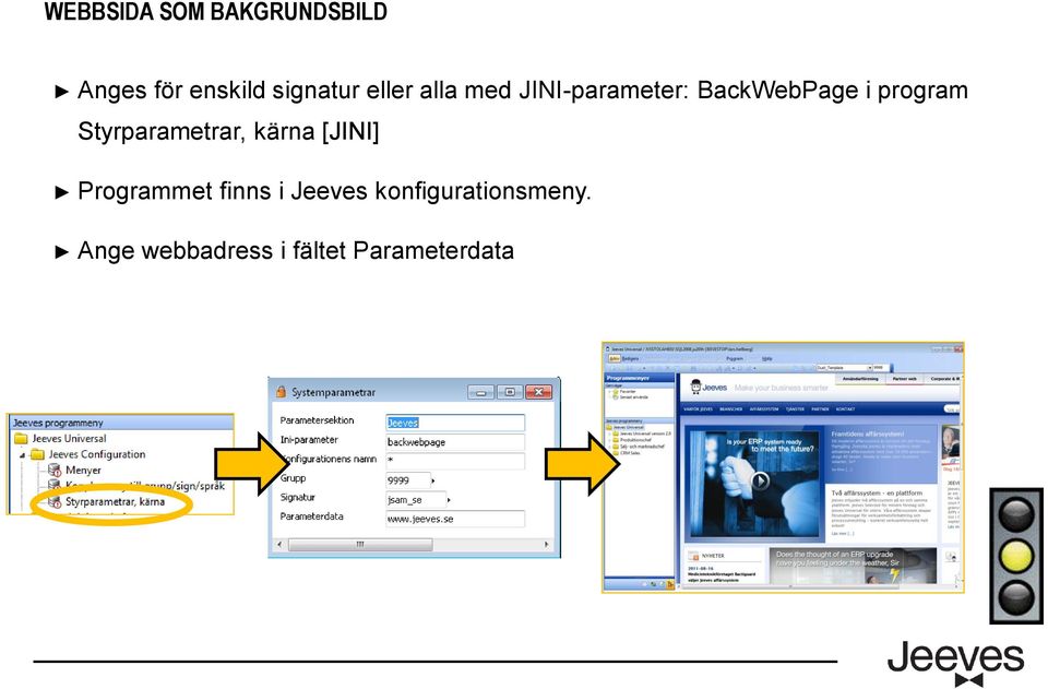 Styrparametrar, kärna [JINI] Programmet finns i Jeeves