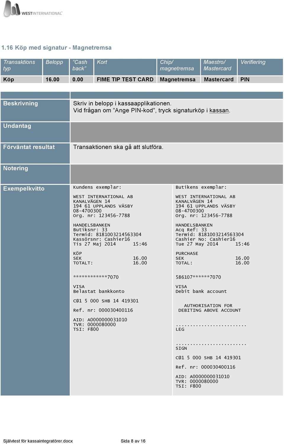 00 Tue 27 May 2014 15:46 PURCHASE SEK 16.00 TOTAL: 16.00 ************7070 Belastat bankkonto C@1 5 000 SHB 14 419301 Ref.