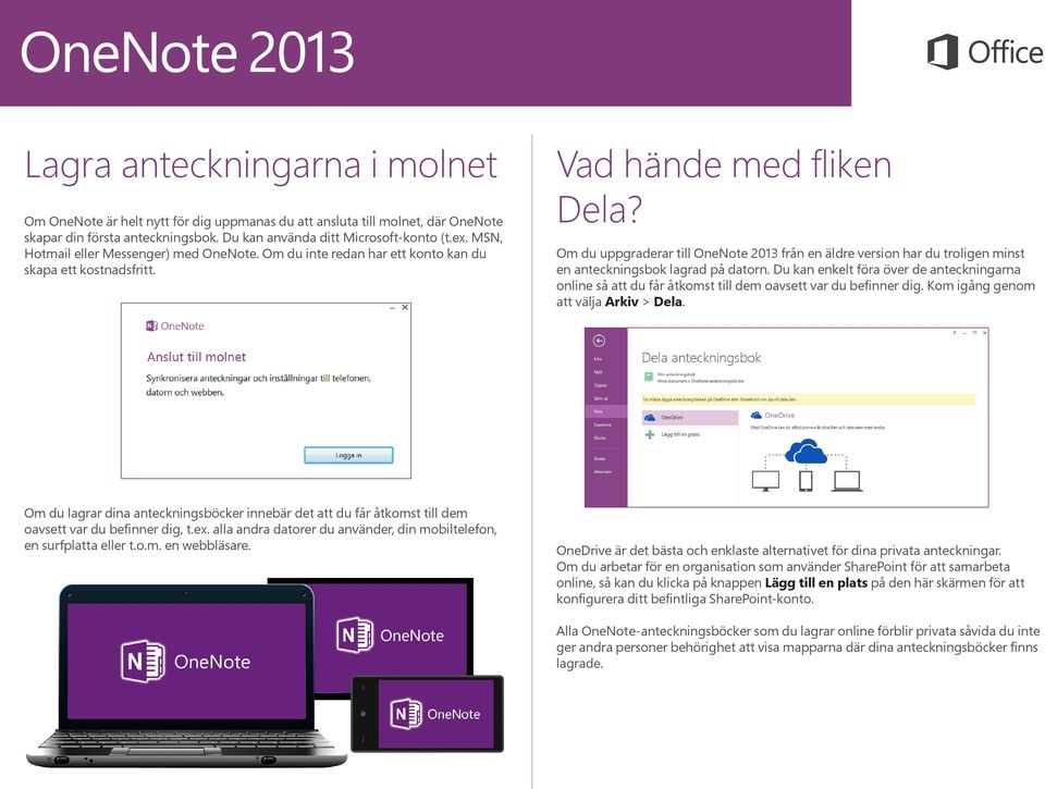 Om du uppgraderar till OneNote 2013 från en äldre version har du troligen minst en anteckningsbok lagrad på datorn.