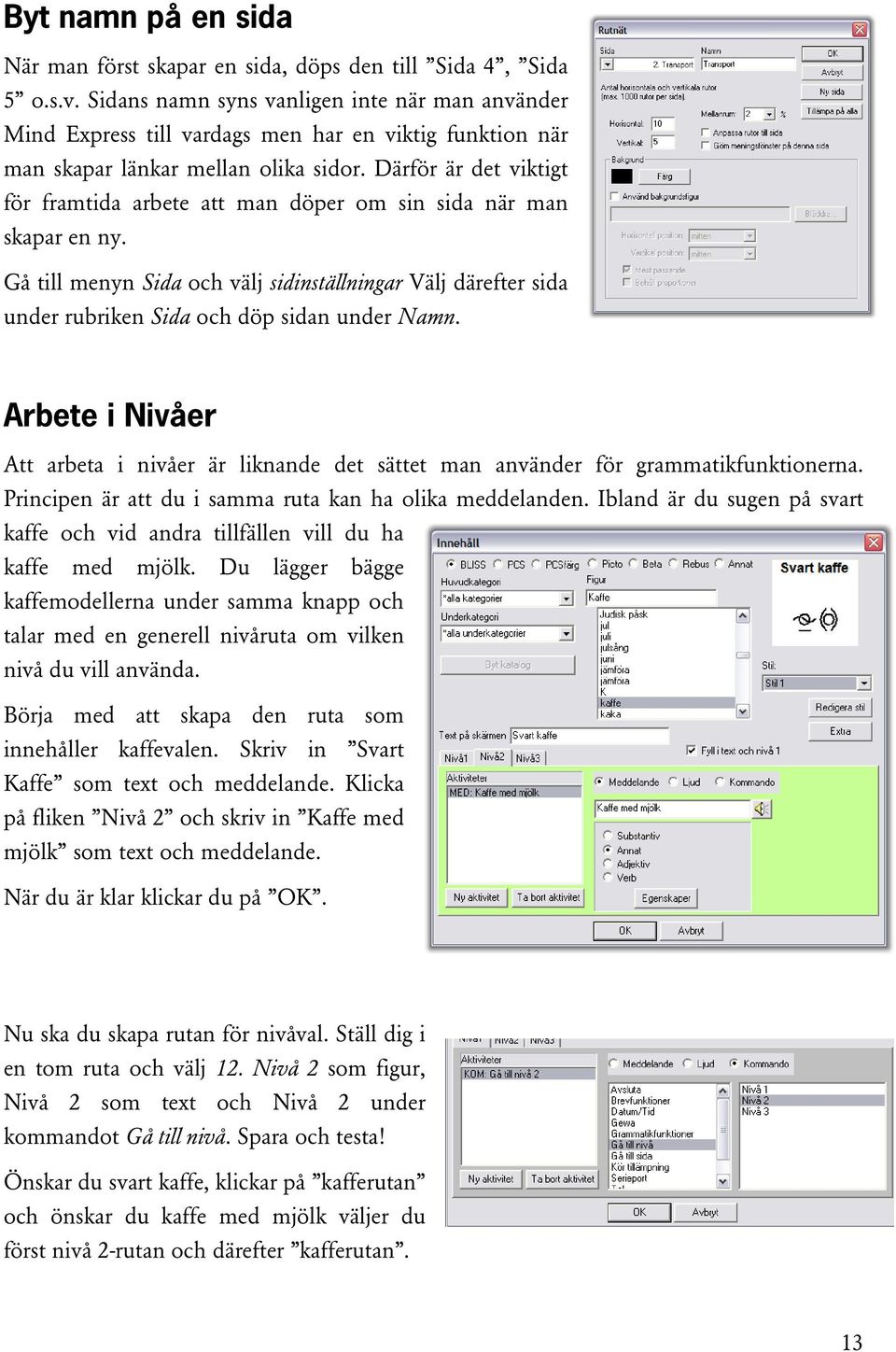 Därför är det viktigt för framtida arbete att man döper om sin sida när man skapar en ny. Gå till menyn Sida och välj sidinställningar Välj därefter sida under rubriken Sida och döp sidan under Namn.