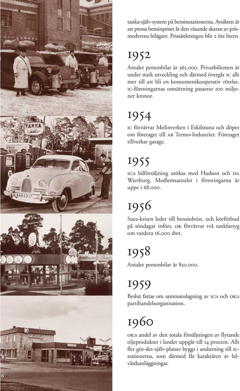 1954 ic förvärvar Molinverken i Eskilstuna och döper om företaget till ab Termo-Industrier. Företaget tillverkar garage. 1955 ic:s bilförsäljning utökas med Hudson och ifa Wartburg.