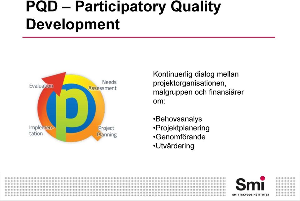 projektorganisationen, målgruppen och