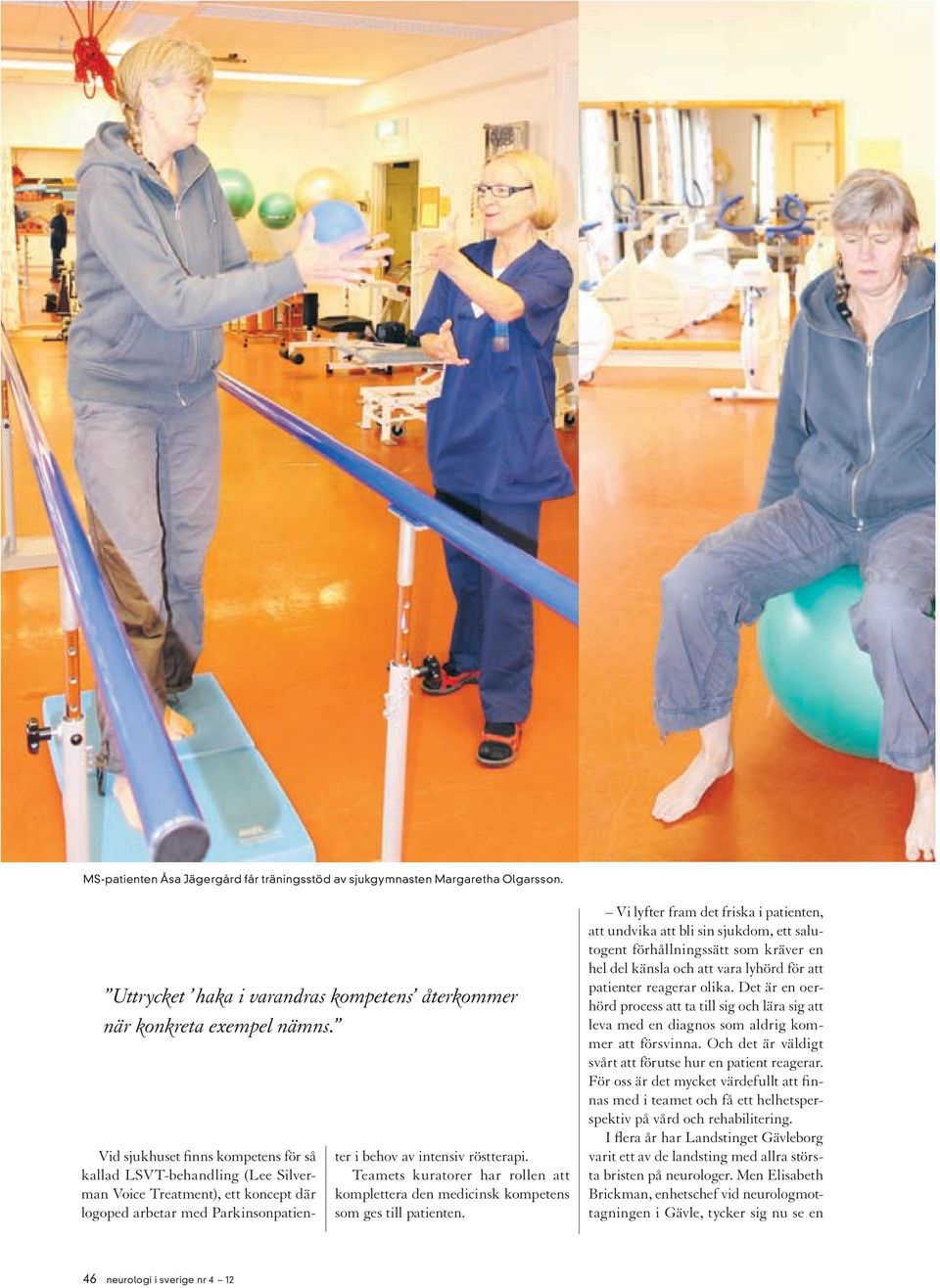 Teamets kuratorer har rollen att komplettera den medicinsk kompetens som ges till patienten.