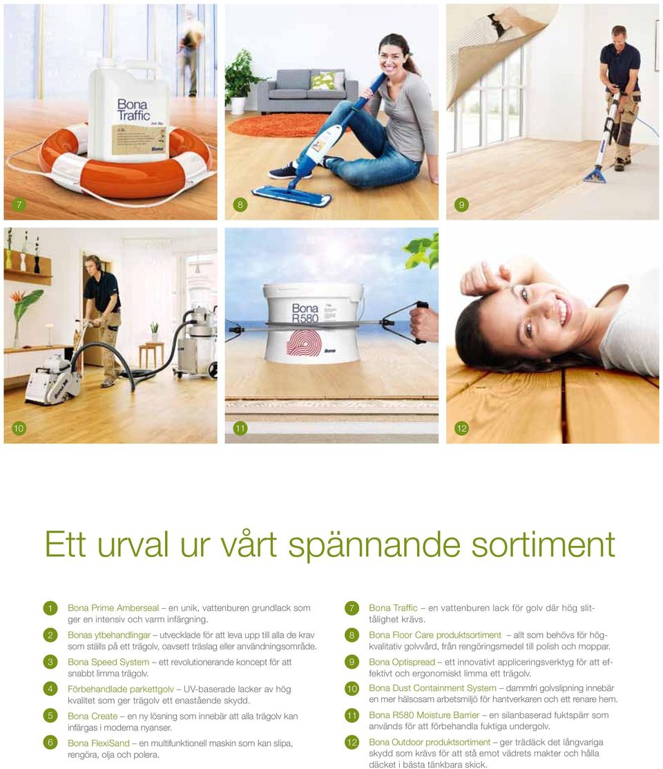 Bona Speed System ett revolutionerande koncept för att snabbt limma trägolv. Förbehandlade parkettgolv UV-baserade lacker av hög kvalitet som ger trägolv ett enastående skydd.