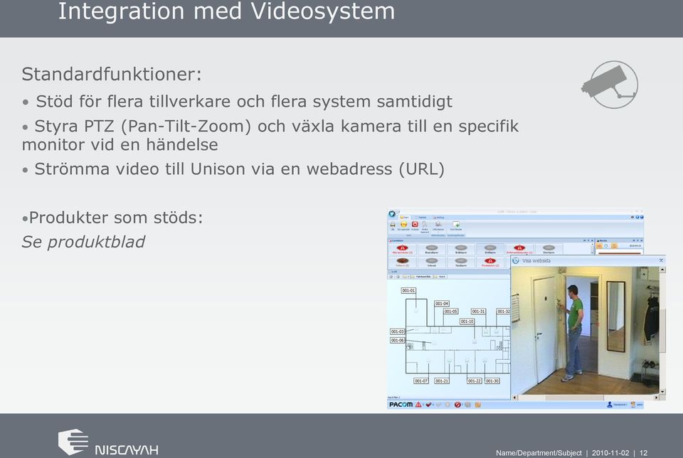 en specifik monitor vid en händelse Strömma video till Unison via en