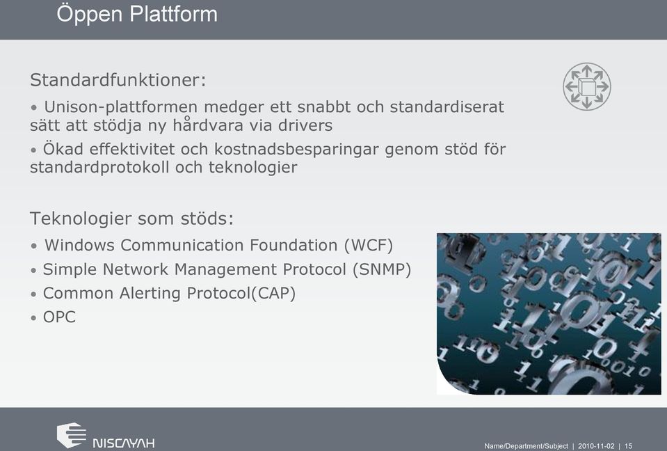 standardprotokoll och teknologier Teknologier som stöds: Windows Communication Foundation (WCF)