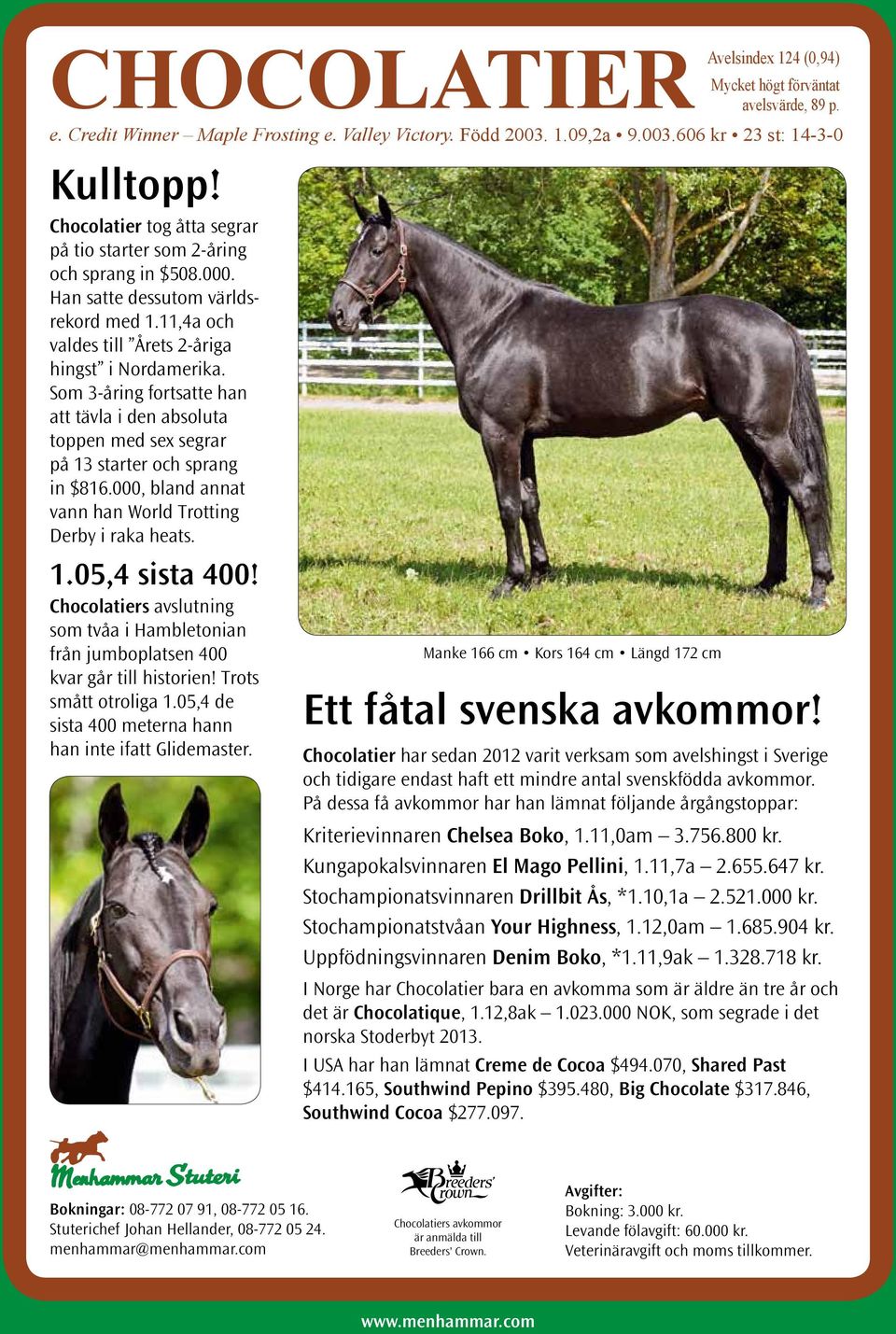 Som 3-åring fortsatte han att tävla i den absoluta toppen med sex segrar på 13 starter och sprang in $816.000, bland annat vann han World Trotting Derby i raka heats. 1.05,4 sista 400!