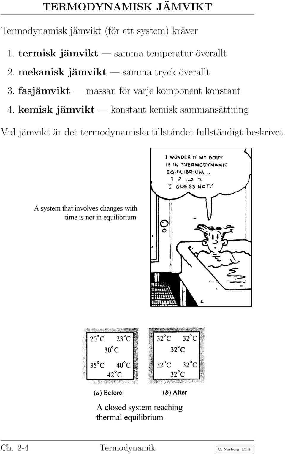 fasjämvikt massan för varje komponent konstant 4.