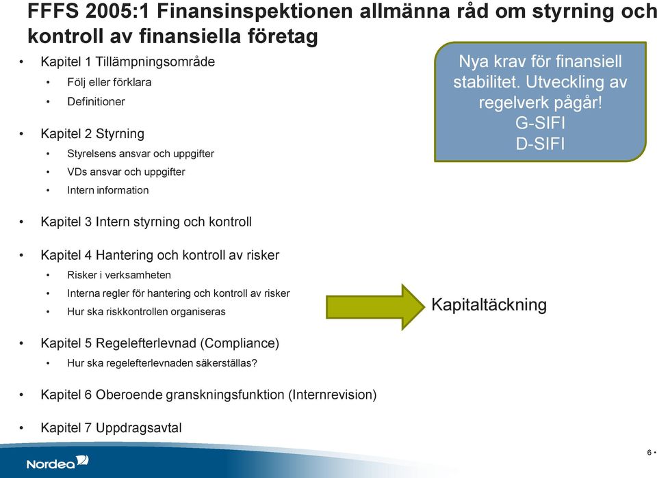 Utveckling av regelverk pågår!