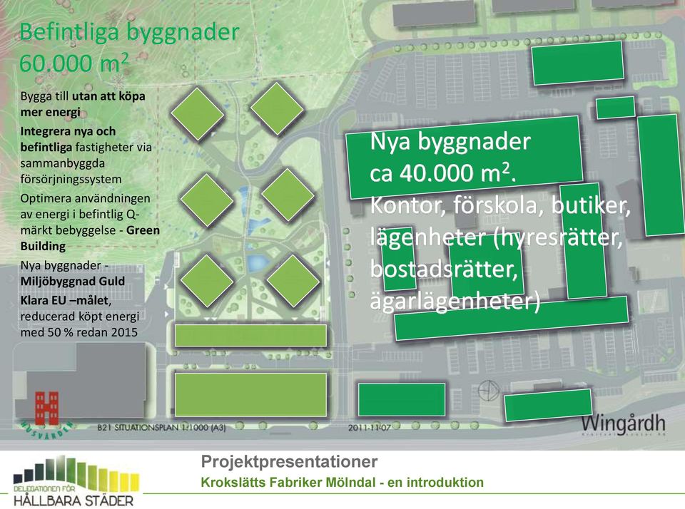 Optimera användningen av energi i befintlig Q- märkt bebyggelse - Green Building Nya byggnader - Miljöbyggnad Guld Klara EU