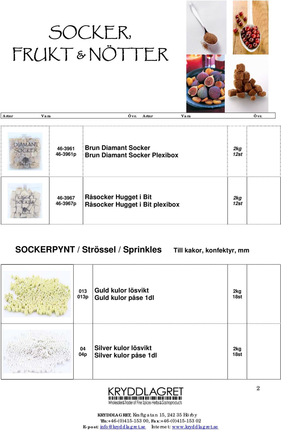 SOCKERPYNT / Strössel / Sprinkles Till kakor, konfektyr, mm 013 013p Guld