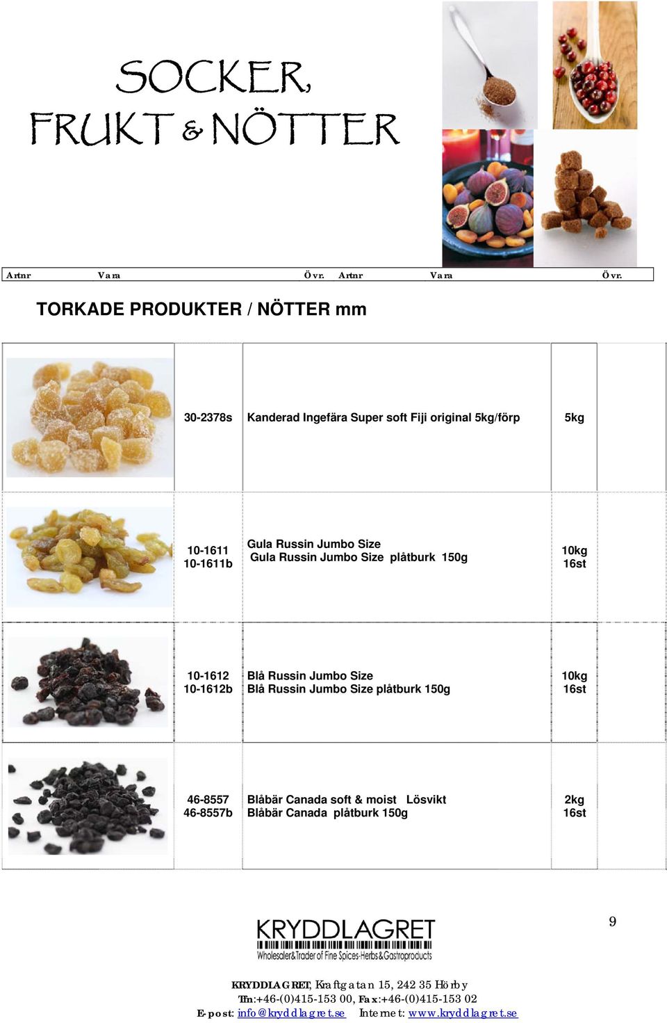 150g 10kg 10-1612 10-1612b Blå Russin Jumbo Size Blå Russin Jumbo Size plåtburk 150g