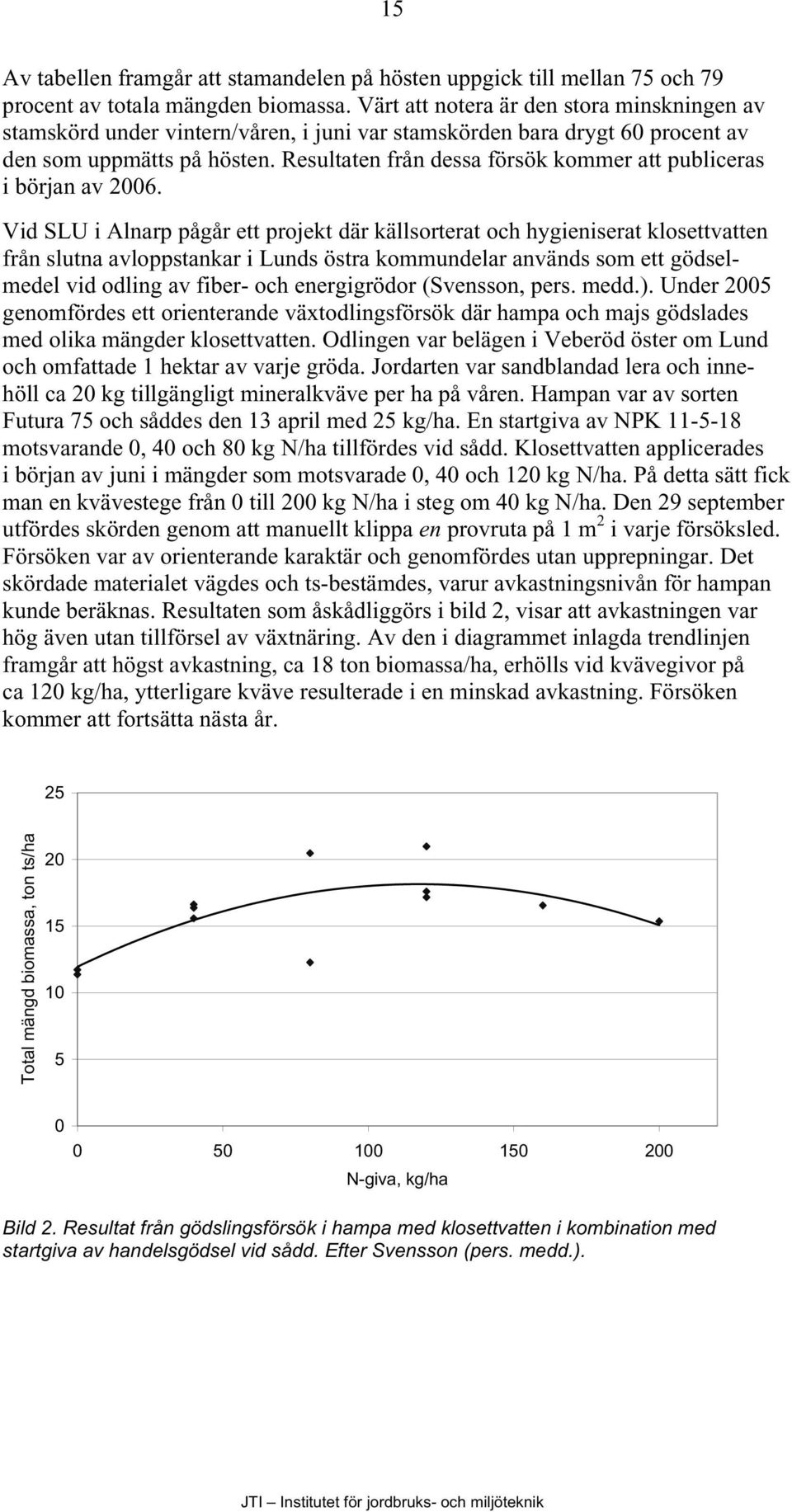 Resultaten från dessa försök kommer att publiceras i början av 2006.