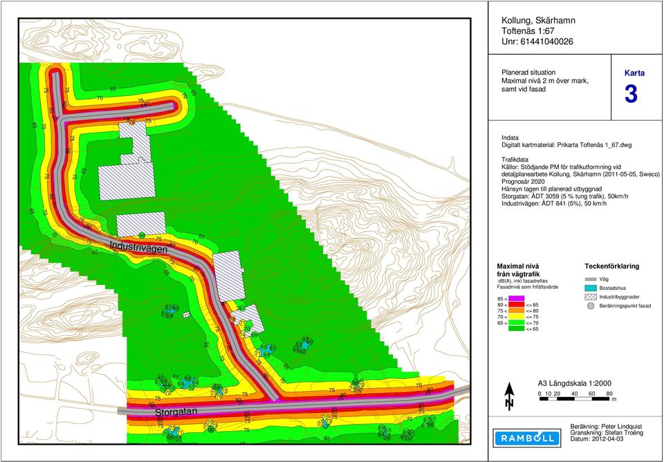 dwg för trafikutformning vid (ramböll detaljplanearbete 2011-01-31).