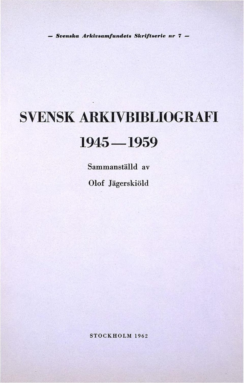 ARI(IVBIBLIOGRAFI 1945-1959