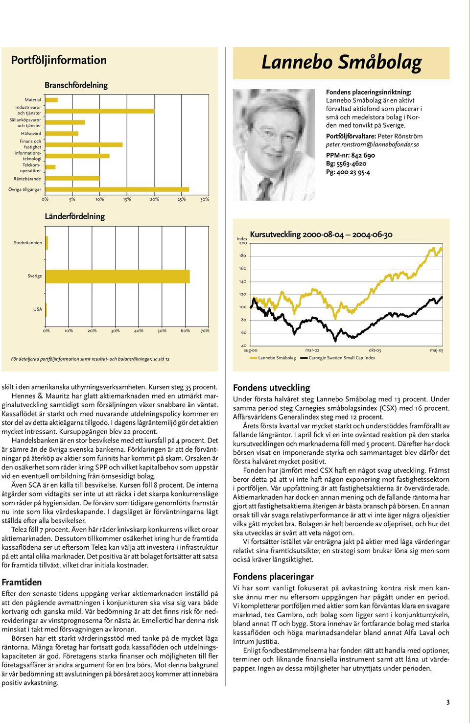 se PPM-nr: 842 690 Bg: 5563-4620 Pg: 400 23 95-4 För detaljerad portföljinformation samt resultat- och balansräkningar, se sid 12 skilt i den amerikanska uthyrningsverksamheten.