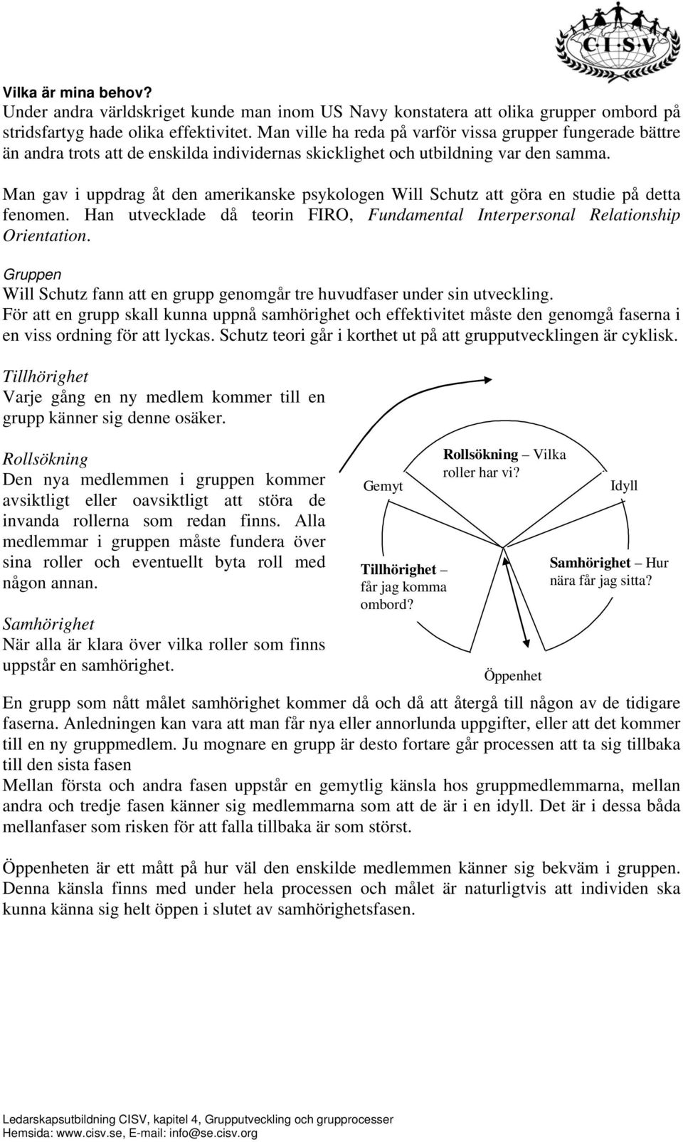 Man gav i uppdrag åt den amerikanske psykologen Will Schutz att göra en studie på detta fenomen. Han utvecklade då teorin FIRO, Fundamental Interpersonal Relationship Orientation.